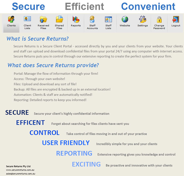 Secure Client File Transfer + Secure Client Areas